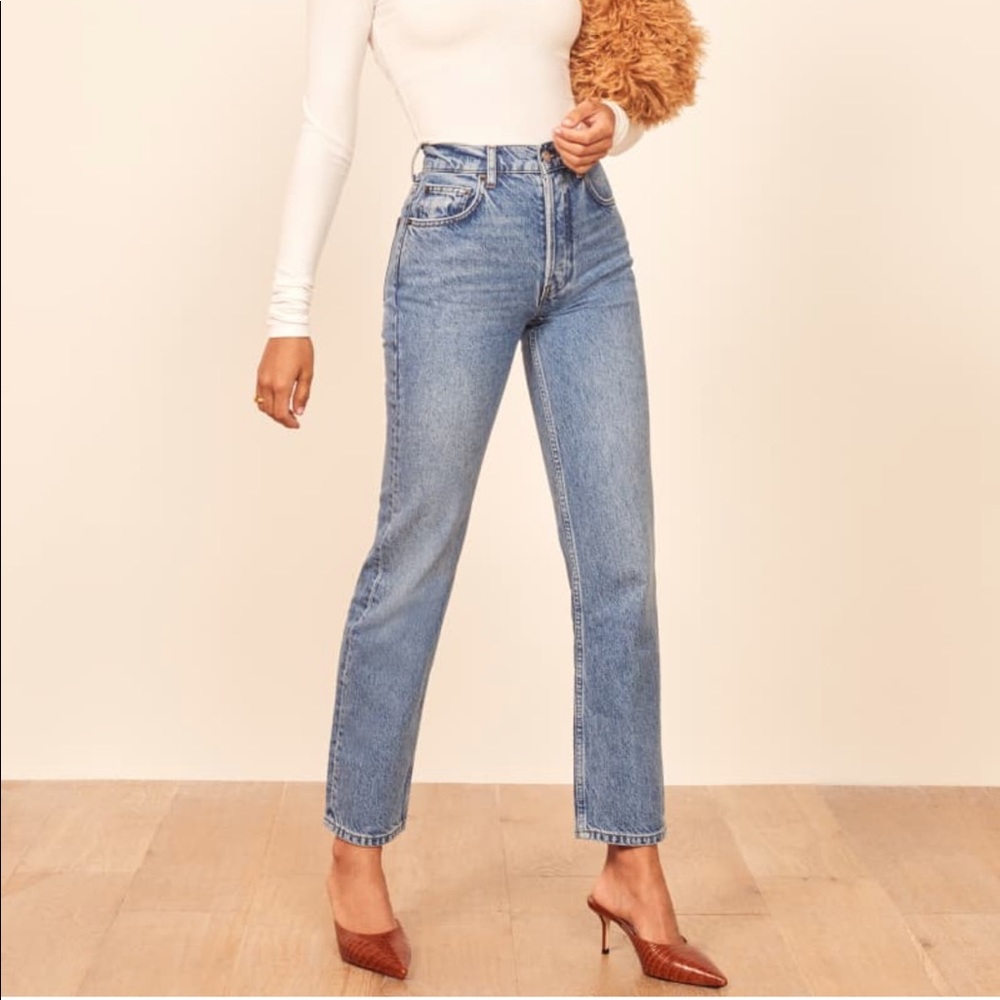 Reformation Cynthia high rise straight jeans